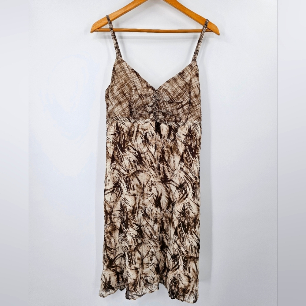 I.E. Brown Western Silk Dress Size XL